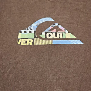 Vintage Y2K 90s Quicksilver Board Riding Surf Brown T-Shirt Men's Medium
